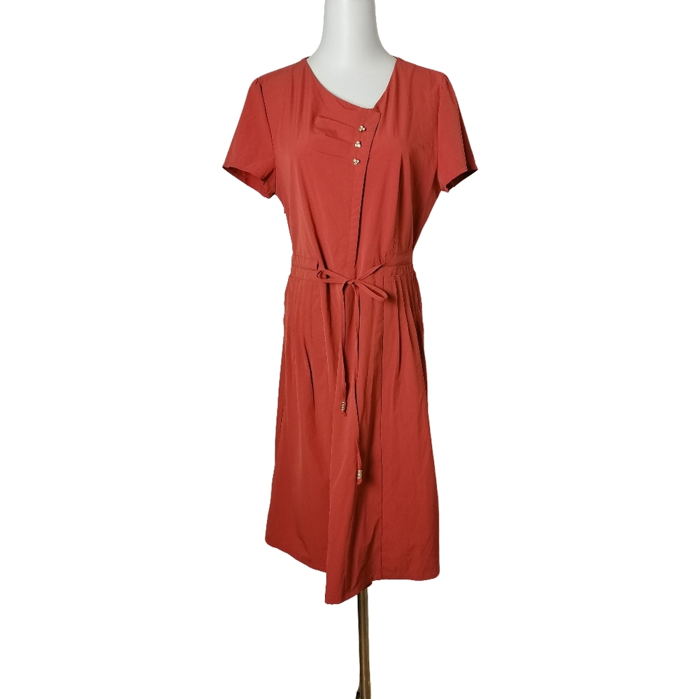 🐙 XL, coral short sleeve dress